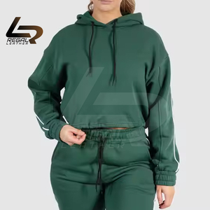 OEM <b>Women</b> Customized Logo <b>Women's</b> Casual Oversize Crop Hoodies <b>Jogger</b> Sets Winter Season Printed Hoodies - Product Image 1