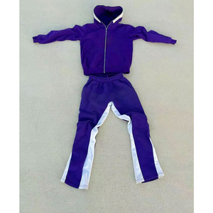 Premium Quality Drawstring Zipper Men's Winter Tracksuit Regular Fit 100% Cotton Breathable Quick Dry Solid Hip Hop - Product Image 4