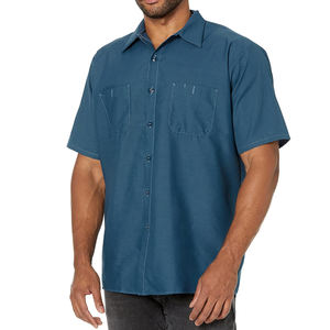 2024 couleur personnalisée taille Logo nouveau Design à manches courtes coton Polyester chemises de travail pour hommes garçons léger séchage rapide - Product Image 1