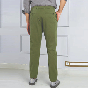 Pantalon droit de style professionnel coupe ajustée pour hommes pantalon chino avec logo personnalisé et broderie de taille pour pantalon chino en sergé de coton pour hommes - Product Image 5