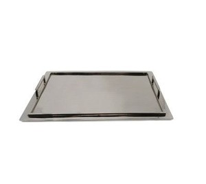 Plateau de service de luxe en acier inoxydable avec finition miroir et poignées robustes parfait pour servir des boissons et des apéritifs lors d'événements - Product Image 4