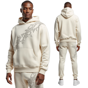 Ensemble de survêtement en molleton de coton premium avec strass, qualité supérieure, personnalisé, fabricant OEM ODM - Product Image 2