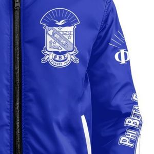 Phi เสื้อแจ็กเก็ตซาตินพี่น้องชาวกรีกสีฟ้า1914 Sigma ตัวแทน Sigma ที่กำหนดเองของขวัญเครื่องแต่งกายวิทยาลัย - Product Image 2