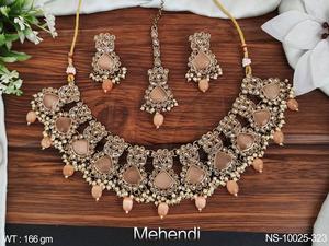 Mehendi-Conjunto de joyería de diseño para fiesta, conjunto de collar antiguo, bonito, elegante, para fiesta - Product Image 5