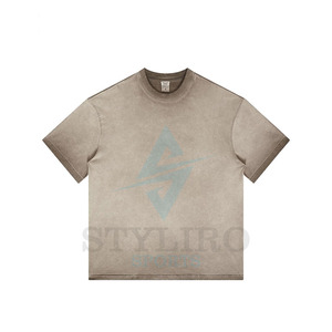 เสื้อยืดผ้าฝ้าย100% สำหรับทุกเพศเสื้อยืดวินเทจโอเวอร์ไซส์ระบายอากาศได้โลโก้ออกแบบได้ตามต้องการ - Product Image 5