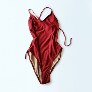 High Quality 220 Stretch Polyester Spandex Swimwear Black Red Panel Design Custom Printed Embroidered Logo women for <b>Bathing</b> - Product Image 5