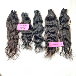 Extensions de cheveux humains vierges Remy à double trame, 100 % indiens, cuticules alignées, 100 g, couleur noire naturelle, ondulation naturelle, vente en gros - Product Image 3