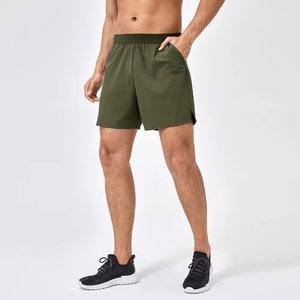 Short de sport vierge personnalisé pour hommes à séchage rapide avec poche zippée Short de sport athlétique de course à pied décontracté et respirant avec cordon de serrage grande taille - Product Image 1