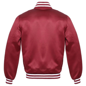 Satin Varsity Jacket Men's Custom Logo Varsity College Jackets Fashionable Long Sleeve Casual Baseball Jacket Embroidered Coated - Product Image 4