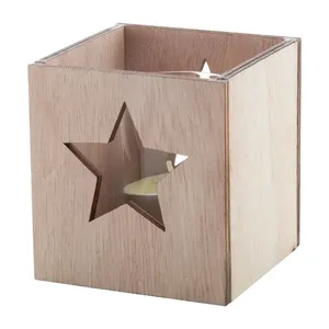 Seneo Porte-bougies en bois personnalisés en forme de sapin de Noël, lanternes, pots à bougies pour la vente en gros - Product Image 3
