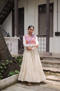 Mejor Venta de Indian Boutique Trend Setter último Navratri vestido especial exclusivo Showstopper hermosa fiesta boda desgaste mujeres - Product Image 6