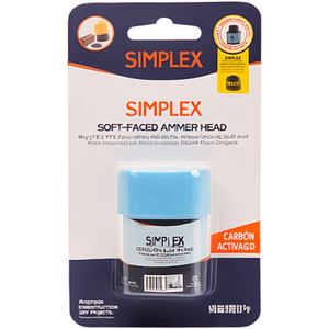 Tête de marteau souple SIMPLEX 40 mm en TPE, finition bleu-blanc, pour la construction et les projets de bricolage - Product Image 3