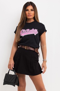 Fabricante de ropa personalizada Tallas grandes Mujeres Gimnasio Deportes Algodón Recortado Camisetas para primavera Negro Chenille Diseño para damas - Product Image 4