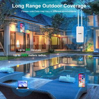 Antena SMA KuWFi, Punto de Acceso Inalámbrico para 100 Usuarios, 1200mbps, Punto de Acceso Wifi para Exteriores con Alcance de 100m, Punto de Acceso Wifi Poe