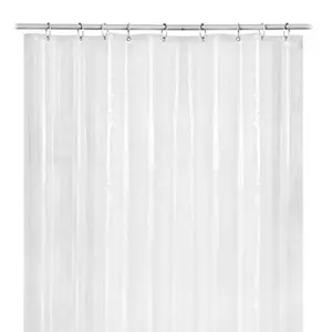 Bathroom Waterproof Plastic Shower Liner Lightweight PEVA Shower Curtain with Magnets