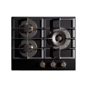 Table de cuisson à gaz carrée à trois brûleurs, allumage électronique, surface en acier inoxydable, classe d'efficacité énergétique, gaz naturel disponible - Product Image 2