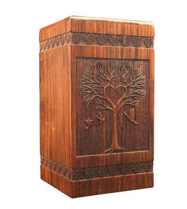 Venta al por mayor de urnas de cremación de madera hechas a mano de estilo americano moderno adulto hombre mujer funerario urnas decorativas - Product Image 3