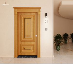 ABSDOOR ZENITH Designs personnalisables Ultra sécurisé élégant isolation phonique thermique intérieur placage naturel acier porte entrée Villa - Product Image 3