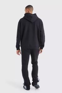 Ensembles de survêtements à imprimé personnalisé avec logo pour hommes, survêtements avec pantalons évasés et sweats à capuche, survêtements d'hiver - Product Image 3