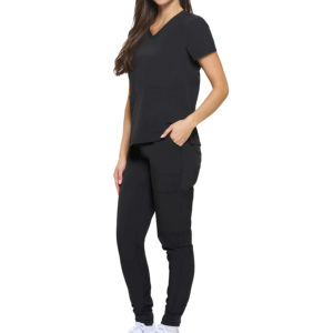Unique Style Short Sleeves Suits Stretch Nurse <b>Scrubs</b> Set Twill Fabric Unisex Medical <b>Scrubs</b> <b>Top</b> Pants CUSTOM LOGO Uniforms - Product Image 1