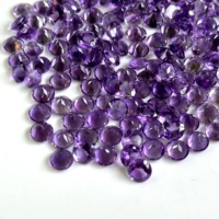 Lote de Amatistas Moradas Naturales de 4mm Talla Redonda para Fabricación de Joyería, Gema Suelta Facetada y Calibrada de Alta Calidad