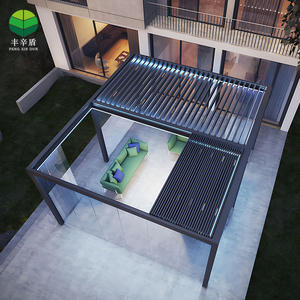 <span class=keywords><strong>Pergola</strong></span> Bioclimatica in Alluminio con Telecomando del Produttore, Tetto a Lamelle Orientabili Retrattile e Impermeabile per Ombreggiatura da Giardino Esterno - Product Image 1