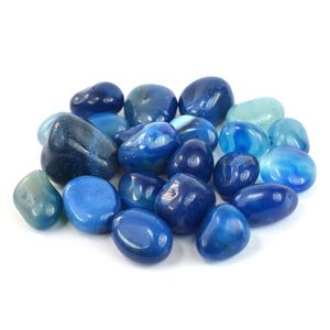 Cristal de haute qualité bleu Onyx pierres dégringolées cristaux de pierres précieuses polies semi-précieuses amour mascotte Feng Shui Portable en gros - Product Image 1