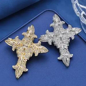 Collar Retro para Hombre con Colgante de Calavera y Cruz Chapado en Oro, Cadena de Cuerda con Circonitas Redondas, Joyería de Moda Hip Hop Cristiana, Regalo de Aniversario - Product Image 5