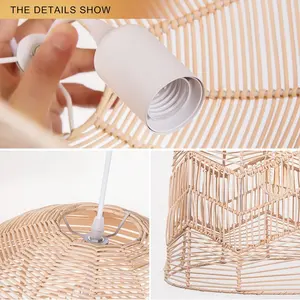 Eco-Friendly Vietnam <b>Rattan</b> <b>Pendant</b> Light Decorative Handwoven Lighting Fixture for Cozy Interiors - Product Image 6