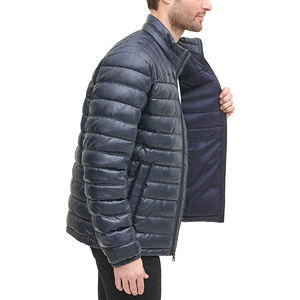 Customized <b>Men's</b> Winter <b>Bomber</b> <b>Jacket</b> Bright Face Short Thick Shiny Puffer with Hood Trendy Canvas Style - Product Image 3