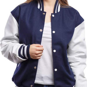 Chaqueta Universitaria Informal al por Mayor, Chaqueta Universitaria para Adultos con Logotipo Personalizado, Mangas Largas, Chaqueta Universitaria para Mujer - Product Image 4