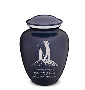 Cobalt Blue Embrace Adult Personalized Golf Cremation <b>Urns</b> for Human Ashes <b>Large</b> Funeral <b>Urn</b> for Men and Women Custom SIze <b>Urns</b> - Product Image 3