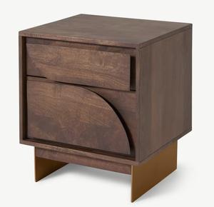 Chevet en bois moderne haut de gamme 2 tiroirs pictogramme design Tables de chevet classiques faites à la main Offre Spéciale pour salons - Product Image 1