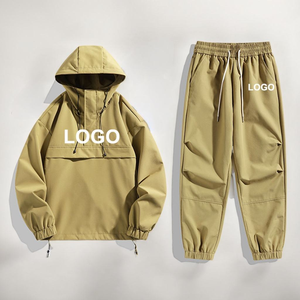 Ensemble deux pièces pour homme avec fermeture éclair, sur mesure, coupe-vent, short et veste, nylon réfléchissant, ensemble deux pièces coupe-vent avec short - Product Image 4