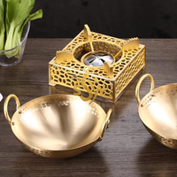 Chauffe-plat rond de luxe couleur or chauffe-plats rond avec support décoratif en métal pour banquets et fêtes accessoires fournitures