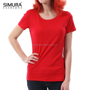 T-shirt à manches courtes col en V uni de haute qualité pour femmes SIMURA, 100% coton biologique, coupe classique, décontracté, à porter au printemps et en été - Product Image 6