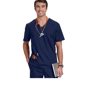 Ensemble de blouses médicales zippées pour hommes, sur mesure, OEM, en tissu sergé élasthanne, avec détection des aiguilles et fusion sans couture, pour hôpital, vente en gros - Product Image 5