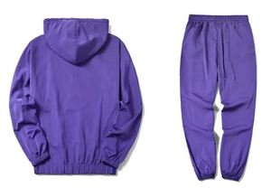 Men <b>Hooded</b> Tracksuit Polyester Nylon Activewear Custom Logo <b>Zip</b> High Fashion Winter Lightweight Full Length Streetwear - Product Image 2