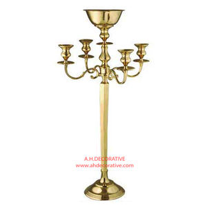 Bougeoir à 5 bras personnalisable Centre de table Candélabre en cristal Bougeoir décoratif pour mariage et maison - Product Image 3