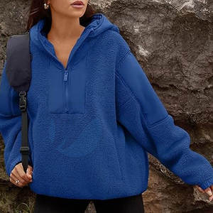 เสื้อสเวตเชิ้ตผู้หญิงคุณภาพสูงบุขนเชอร์ปา สวมใส่สบายสำหรับฤดูหนาว พร้อมโลโก้สั่งทำด้านหน้า ราคาขายส่ง - Product Image 3