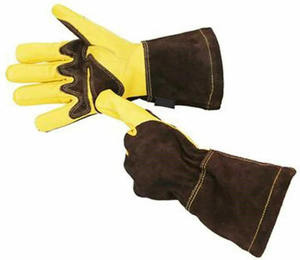 Guantes de cuero de protección de mano dividida de vaca Guantes de trabajo de seguridad de soldadura de cuero - Product Image 3