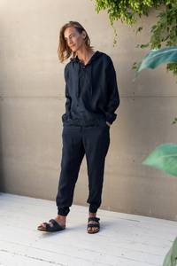 Alta calidad logotipo personalizado hombres 100% algodón invierno transpirable ecológico de gran tamaño Sudadera con capucha hombro caído pantalón traje Casual - Product Image 4