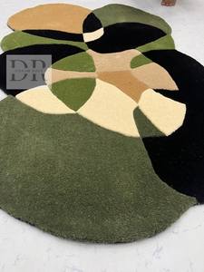 Tapis en laine touffeté à la main doux de haute qualité tapis de zone de motif abstrait vert personnalisé pour une utilisation au sol à la maison pour la porte du hall du salon - Product Image 4