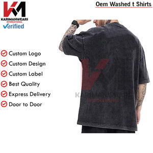 T-shirts surdimensionnés coton lourd lavé été Vintage t-shirt coupe ample à manches courtes chemises décontractées pour hommes et femmes confortable - Product Image 3