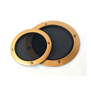 穴あきイエローメタルスピーカーカバー234インチスピーカーグリルオーディオアクセサリー - Product Image 5
