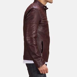 Chaqueta de invierno de cuero auténtico con logotipo personalizado OEM elegante al por mayor para hombre recién llegada chaqueta de invierno de cuero éxito de ventas - Product Image 2