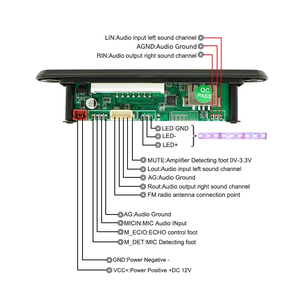 Tarjeta Decodificadora de MP3 con Bluetooth, USB, SD, FM y Control Remoto - Product Image 4