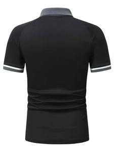 Polo de diseño a rayas de manga corta de algodón 100% con logotipo personalizable a precios al por mayor - Product Image 6