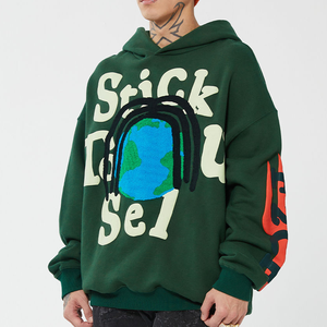 Vente en gros de sweat à capuche personnalisé de haute qualité 100% coton avec impression numérique hivernale avec logo en relief - Product Image 5