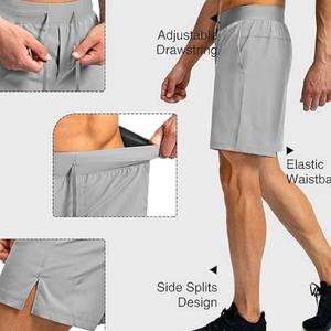 Vêtements de sport pour hommes Shorts de 7 pouces avec poches zippées Polyester Spandex Shorts de course légers - Product Image 5